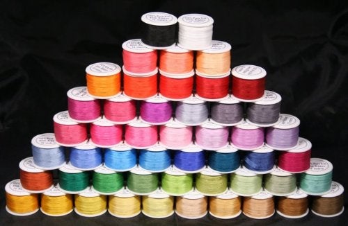 ThreadNanny New ThreadNanny 50 Spools of 100% Pure Silk Ribbons - 4mm x 10 Meters - 50 Colors no Duplicates - Image 1