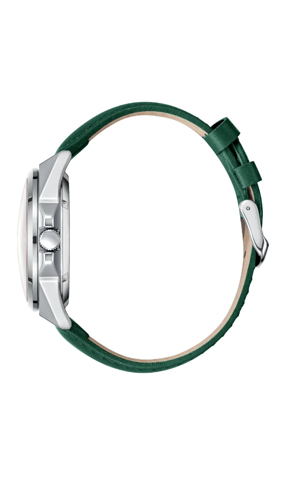 Lee Cooper Men's Automatic Display Watch With Dark Green Leather Strap - LC08103.377