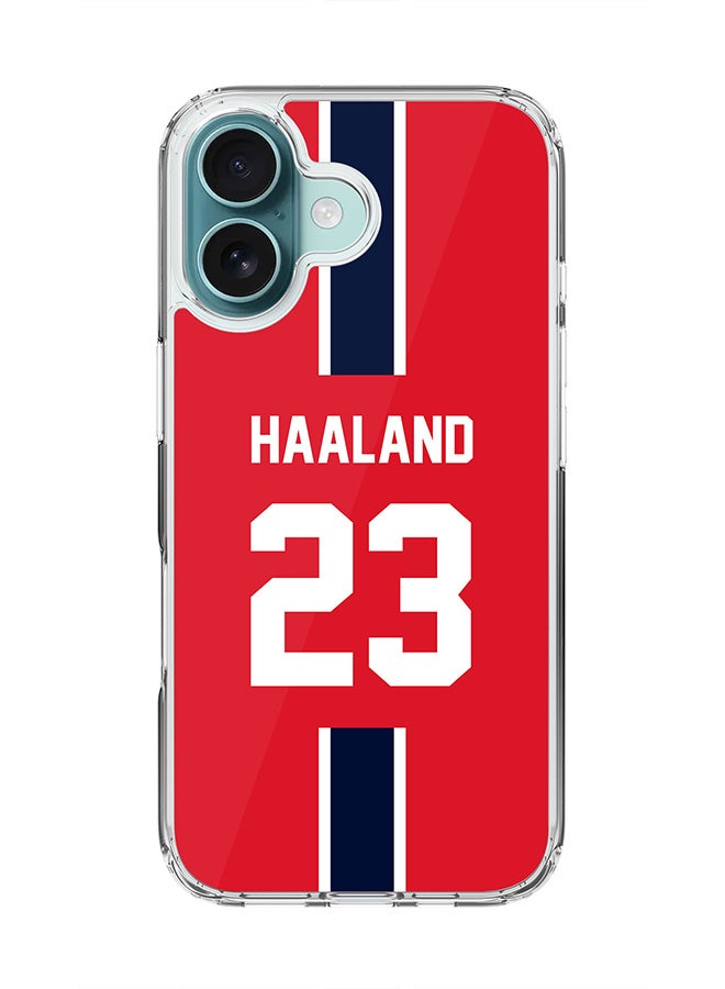 Stylizedd For iPhone 16 Case [Compatible with MagSafe] Slim Magnetic cover Clear Phone Case - Football Team - Norway, Haaland - Image 1