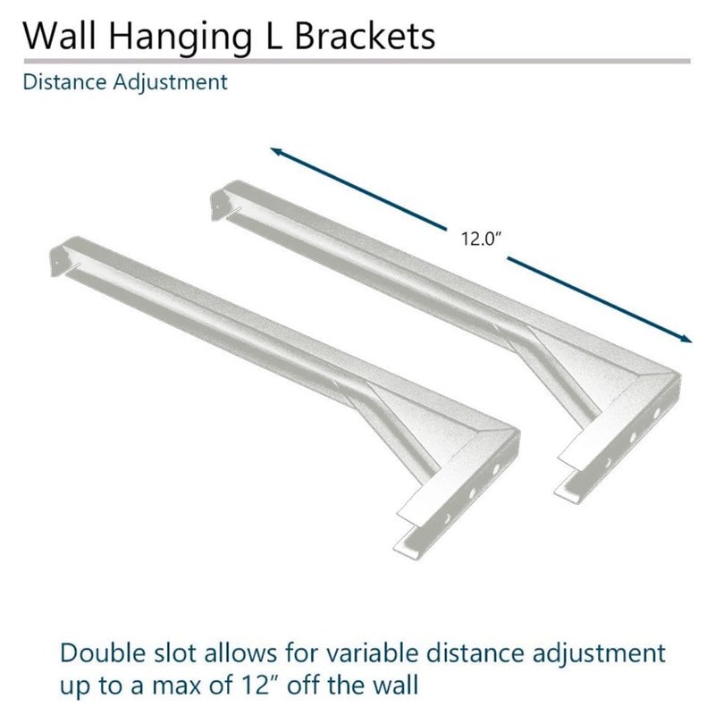 MOIZ Universal Projector Screen Wall Mount Brackets/Stand, 12- Inches Adjustable, Brackets/Hanger, 25 kg Weight capcity, White - Image 2
