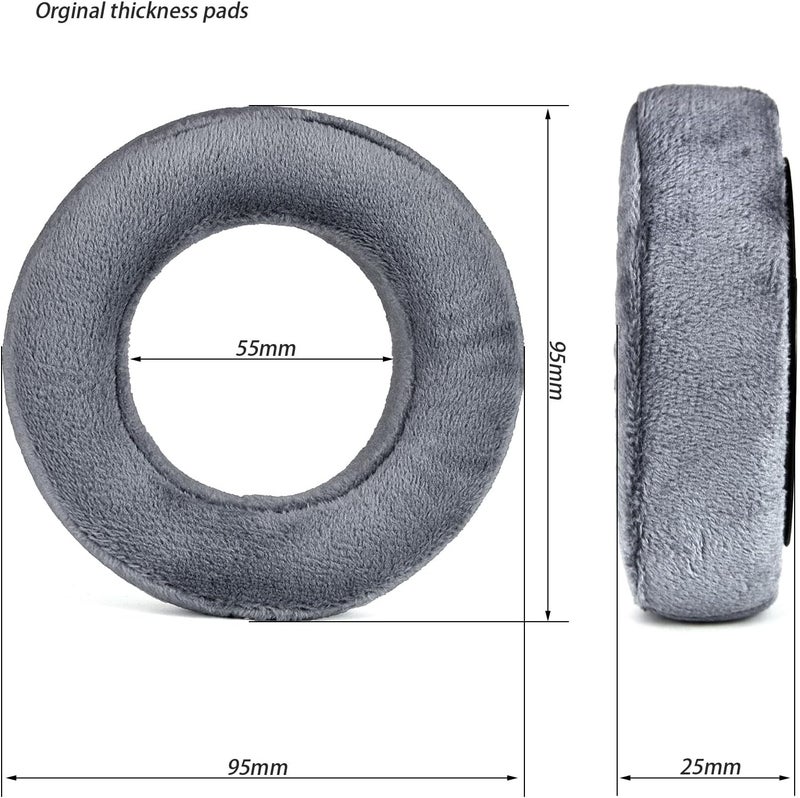 XBERSTAR Headphone Earpads Replacement Ear Pads Cover Cushions Compatible with Beyerdynamic DT700 Prox DT900 Prox Headphone (normal grey earpads+Black headband) - Image 2