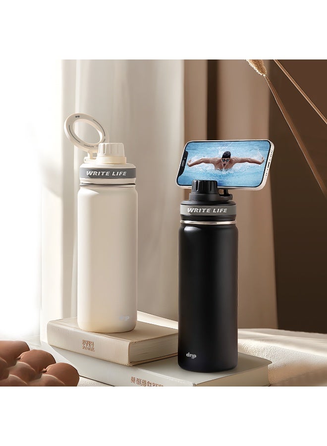 DRIP 🥤🧲 Stainless Steel Insulated Bottle with MagSafe Compatibility – Leak-Proof Black Thermos for Hot & Cold Drinks, Travel, Office & Gym - Image 4