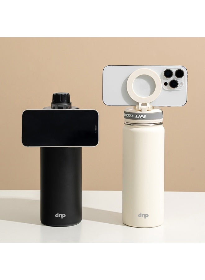 DRIP 🥤🧲 Stainless Steel Insulated Bottle with MagSafe Compatibility – Leak-Proof Black Thermos for Hot & Cold Drinks, Travel, Office & Gym - Image 2