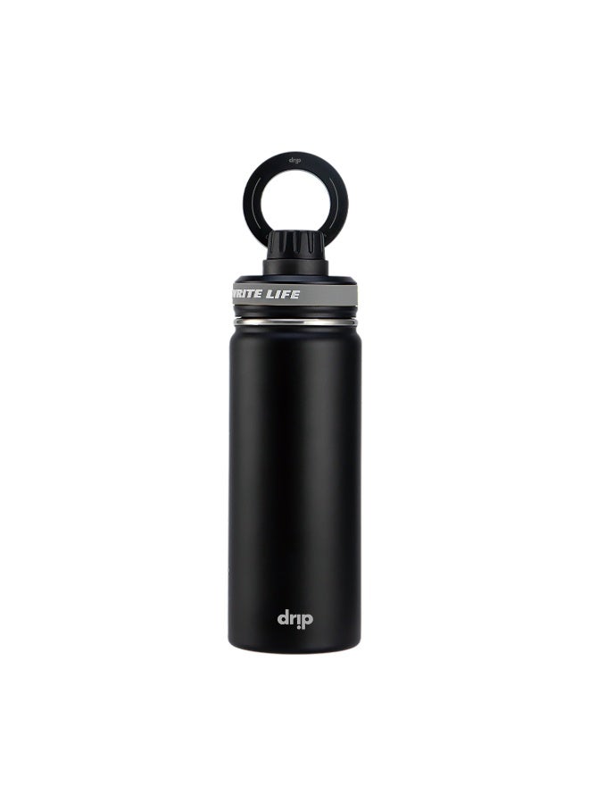 DRIP 🥤🧲 Stainless Steel Insulated Bottle with MagSafe Compatibility – Leak-Proof Black Thermos for Hot & Cold Drinks, Travel, Office & Gym - Image 1