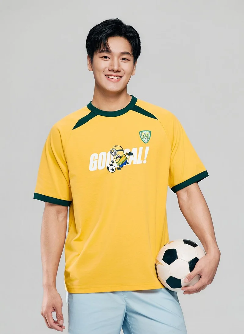 GIORDANO Men Relaxed Minions World Cup Raglan Sleeve Tee