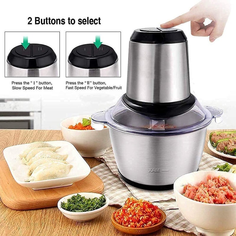 Touchcart Stainless Steel Electric Meat Grinders with Bowl 300W Heavy for Kitchen Food Chopper Meat Vegetables Onion Garlic Slicer Dicer Fruit Nuts Blender Meat Grinder Steel 3 LTR - Image 4