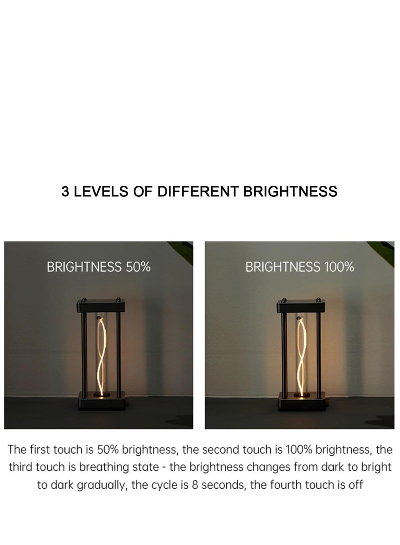 MOXOM Square Quantum Magnetic Night Light, Rechargeable Cordless LED Nightstand Lamp, Minimalist Table Lamp with 2 Modes, Decorative Lamp, Touch Switch, 3 Levels of Different Brightness - Image 5