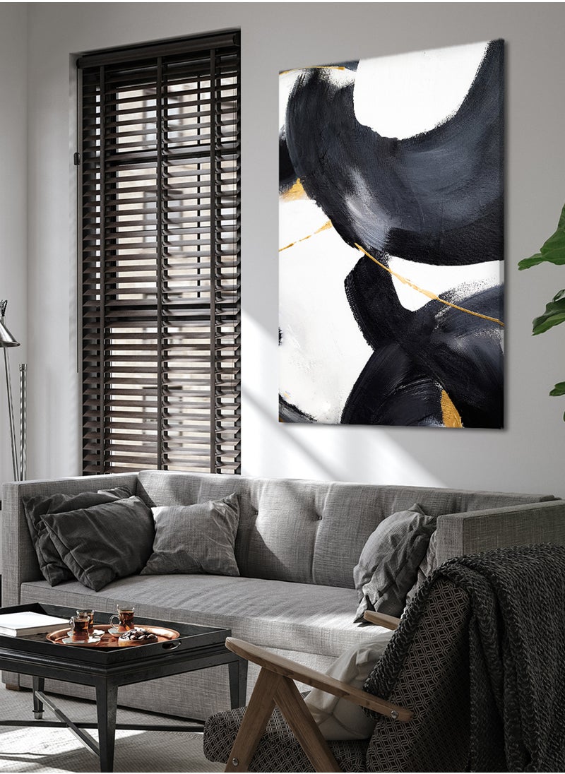 LOWHA Canvas Wall Art Stretched Over Wooden Frame with Abstract Painting  - Image 1