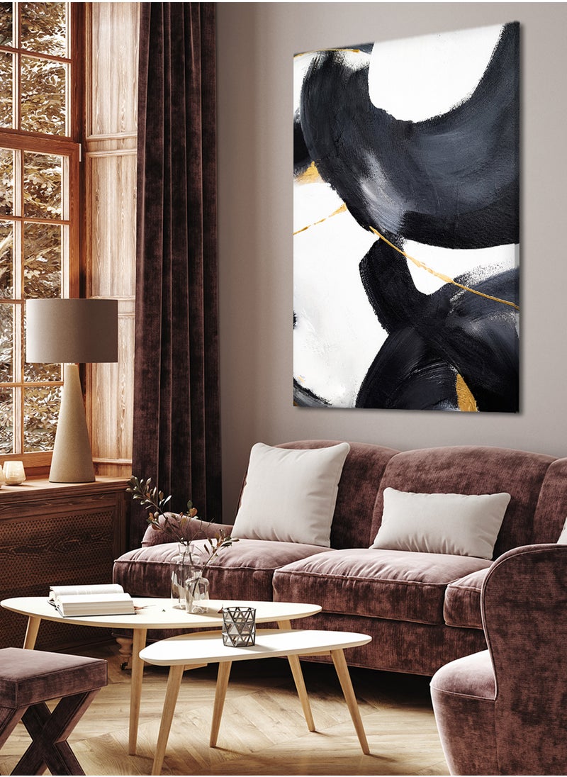 LOWHA Canvas Wall Art Stretched Over Wooden Frame with Abstract Painting  - Image 2
