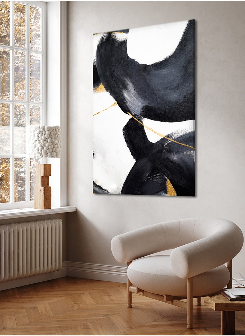LOWHA Canvas Wall Art Stretched Over Wooden Frame with Abstract Painting  - Image 3