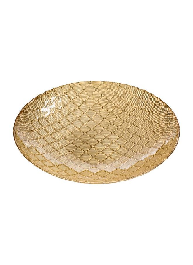 Alsaif Glass Serving Plate 40X40X10 Cm Gold  - Image 2