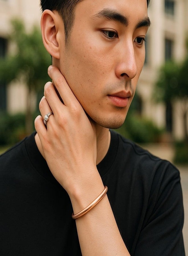 Hands Of Tibet Unisex Tibetan Hand Crafted Copper Medicine Bracelet From Nepal (11) - Image 3