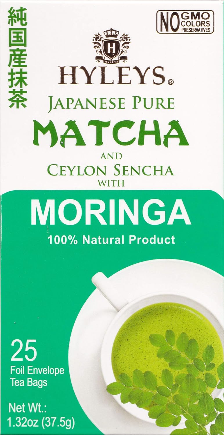 Hyleys Japanese Pure Matcha Tea Bags with Moringa - Image 4
