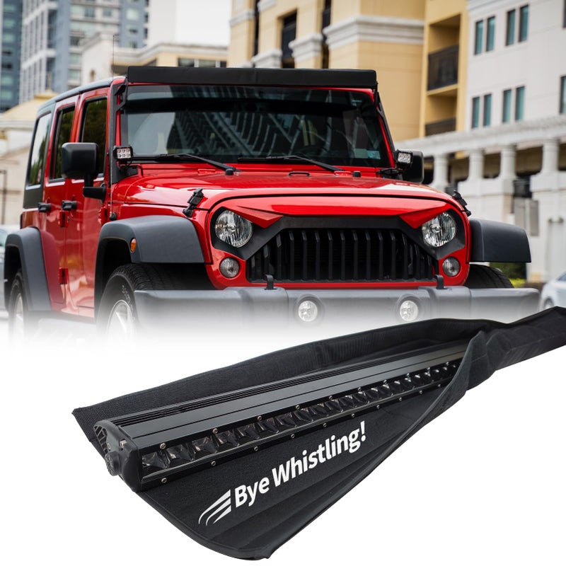 50 inch Led Light Bar Cover Flood spot Combo Beam Reducing The Wind Whistling Now Sound Proof Vibration Dampener Wind Diffuser Protect Against Water Snow mud dust Scratch Dirt - Image 1