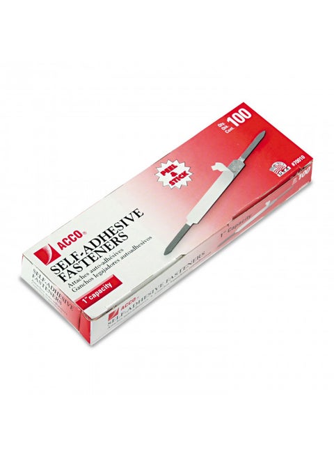 ACCO Self-Adhesive Fasteners, 1" Capacity, Economy, 100 Fasteners/Box (70010),Silver