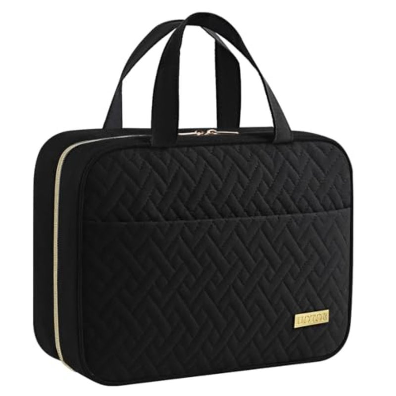 Travel Toiletry Bag, Hanging Toiletry Bag for Women and Men, Waterproof Makeup Bag with Large Compartment, Travel Essentials, Black - Image 1