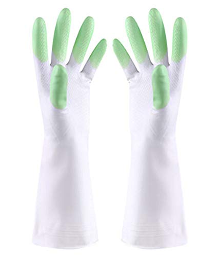 Incrizma Cleaning Glove Reusable Household Dishwashing Gloves-Latex Free Waterproof PVC Gloves for Kitchen,Gardening Gloves Set of 2 (Size M, Random Color) - Image 1