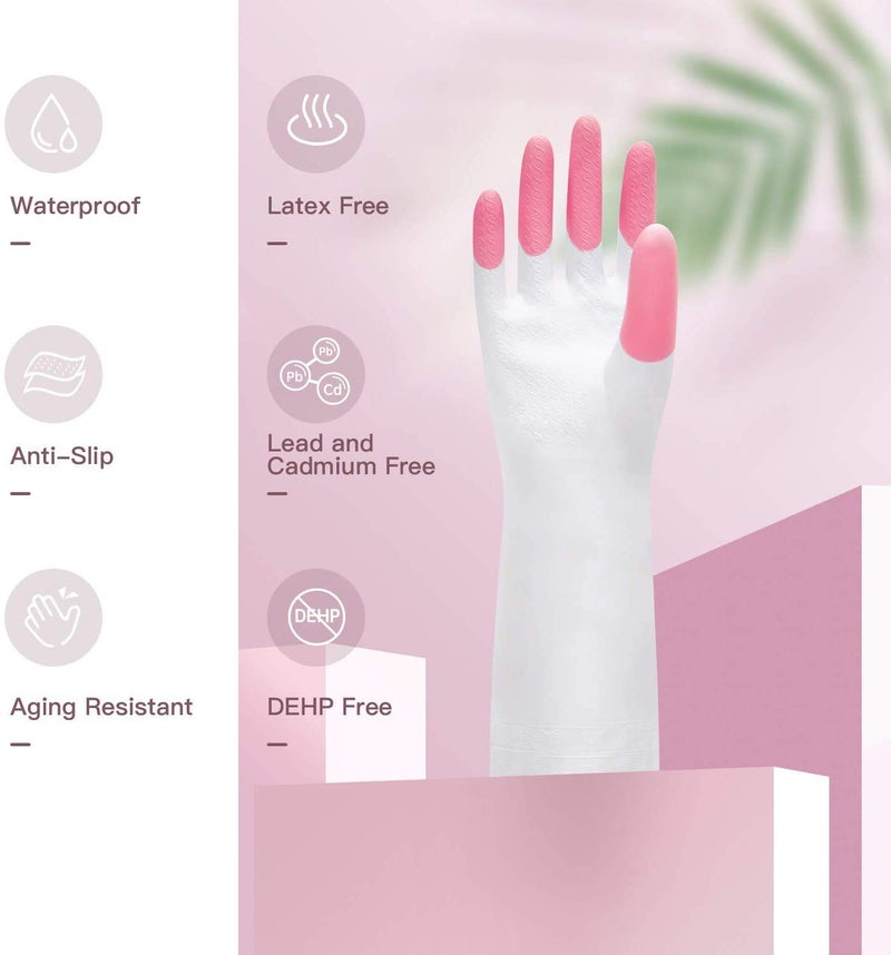 Incrizma Cleaning Glove Reusable Household Dishwashing Gloves-Latex Free Waterproof PVC Gloves for Kitchen,Gardening Gloves Set of 2 (Size M, Random Color) - Image 4