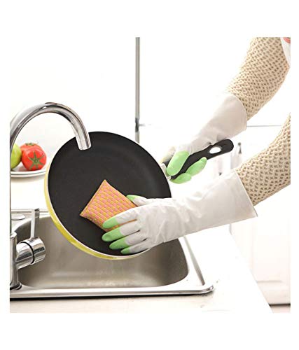 Incrizma Cleaning Glove Reusable Household Dishwashing Gloves-Latex Free Waterproof PVC Gloves for Kitchen,Gardening Gloves Set of 2 (Size M, Random Color) - Image 3