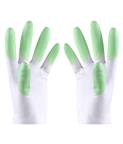 Incrizma Cleaning Glove Reusable Household Dishwashing Gloves-Latex Free Waterproof PVC Gloves for Kitchen,Gardening Gloves Set of 2 (Size M, Random Color) - Image 2