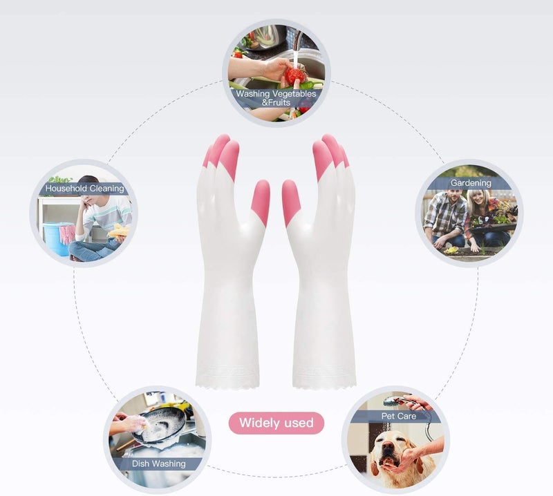 Incrizma Cleaning Glove Reusable Household Dishwashing Gloves-Latex Free Waterproof PVC Gloves for Kitchen,Gardening Gloves Set of 2 (Size M, Random Color) - Image 5
