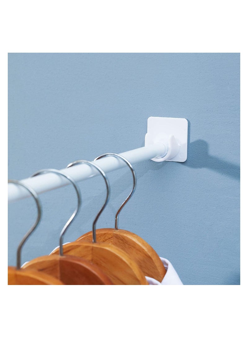 Adhesive Shower Curtain Rod Holder, 2 Pairs Bracket No Drilling, Multifunction U Shape ABS Plastic Retainer for Bathroom Bedroom (Shower Not Included) - Image 2