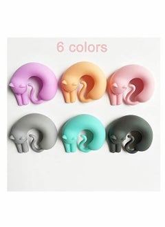 Y&D Cup Charms Creative Glass Markers Funny Silicone Cat Labels Reusable Drink Bottle Logo Stickers for Drinking Buddy Identification Identify Identifier 6 Pcs  - Image 5