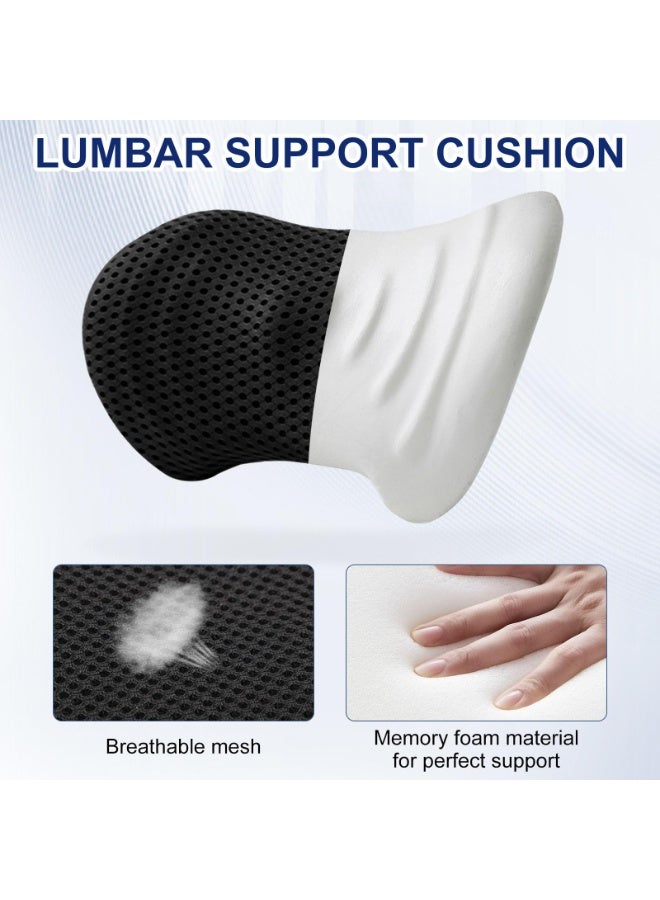 Arabest Ergonomic Memory Foam Lumbar Cushion, Lumbar Back Cushion, Lumbar Cushion for Car Seats and Office Chairs (Black) - Image 3