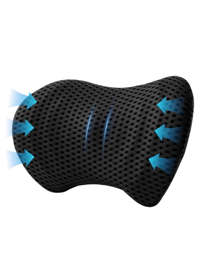 Arabest Ergonomic Memory Foam Lumbar Cushion, Lumbar Back Cushion, Lumbar Cushion for Car Seats and Office Chairs (Black) - Image 1