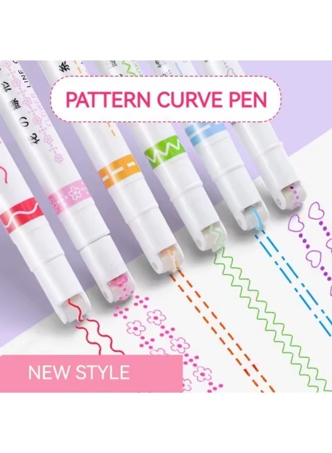 بين أقلام تحديد متعددة الألوان طقم (٦  أقلام) للرسم والتخطيط والتزيين - Image 2