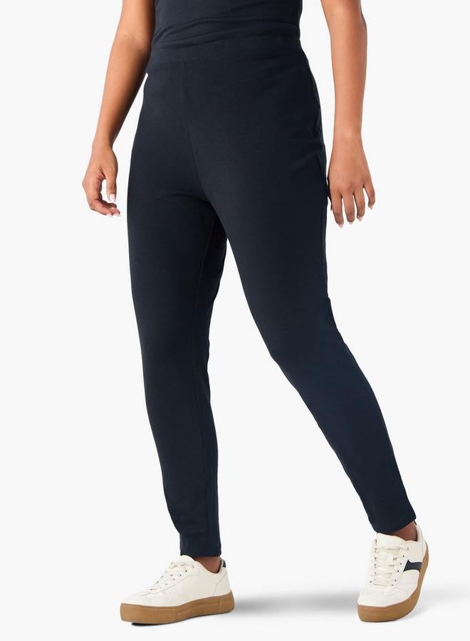 Ulla Popken Set of 2   Plus Size Ulla Popken Elasticated Waist Leggings - Image 4