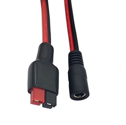 Halokny 14AWG DC 5.5mm x 2.1mm Power Plug Extension Cable Connector for Generator Backup Battery and Foldable Solar Panel, Compatible Anderson PowerPole Port - 60CM/2Ft (5.5x2.1mm Female) - Image 2