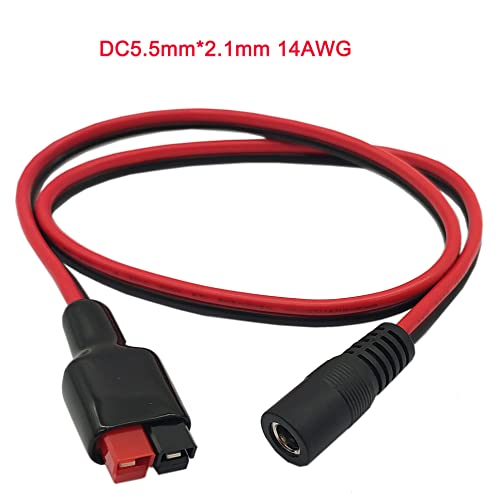 Halokny 14AWG DC 5.5mm x 2.1mm Power Plug Extension Cable Connector for Generator Backup Battery and Foldable Solar Panel, Compatible Anderson PowerPole Port - 60CM/2Ft (5.5x2.1mm Female) - Image 5