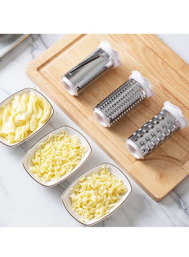 Stainless Steel Cheese Grater, 3-in-1 Shredder/Slicer with 304 Blades & Safe Grip - Easy Clean for Arabic Cheese, Halloumi, Cooking  - Image 3