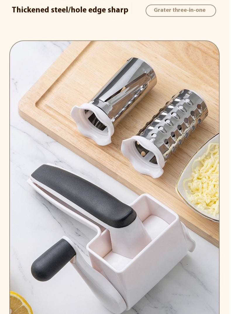 Stainless Steel Cheese Grater, 3-in-1 Shredder/Slicer with 304 Blades & Safe Grip - Easy Clean for Arabic Cheese, Halloumi, Cooking  - Image 5