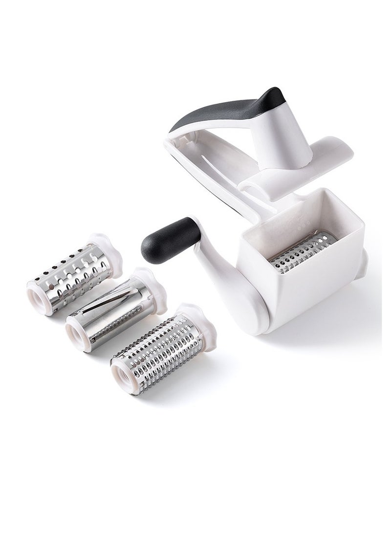 Stainless Steel Cheese Grater, 3-in-1 Shredder/Slicer with 304 Blades & Safe Grip - Easy Clean for Arabic Cheese, Halloumi, Cooking - Image 1