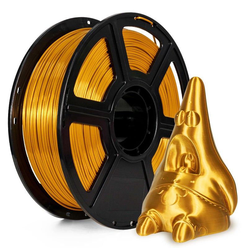 Flashforge 3D Printer Filament Silk PLA 1.75mm 1kg Spool-Dimensional Accuracy +/- 0.02mm (Gold) - Image 1