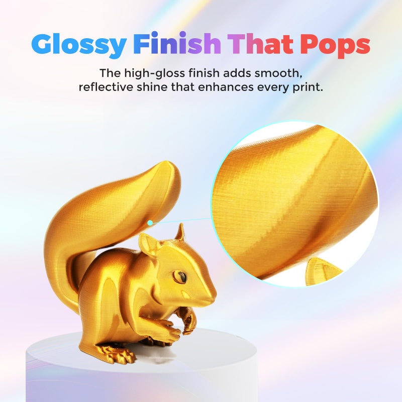 Flashforge 3D Printer Filament Silk PLA 1.75mm 1kg Spool-Dimensional Accuracy +/- 0.02mm (Gold) - Image 4