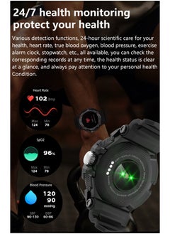Generic GT 100 Bluetooth Smart Watch With Earbuds 1.43 HD Screen For Men Rugged Bluetooth Call Answer Calls Fitness Tracker Ip67 Waterproof AI Voice Assistant Grey  - Image 2