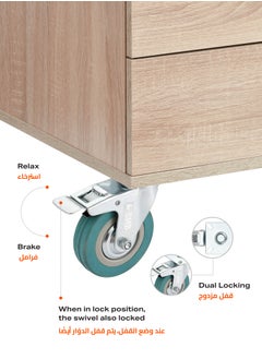 BMB tools 4-Piece Grey Rubber Caster - Plate - Swivel with Brake / 100mm  - Image 3