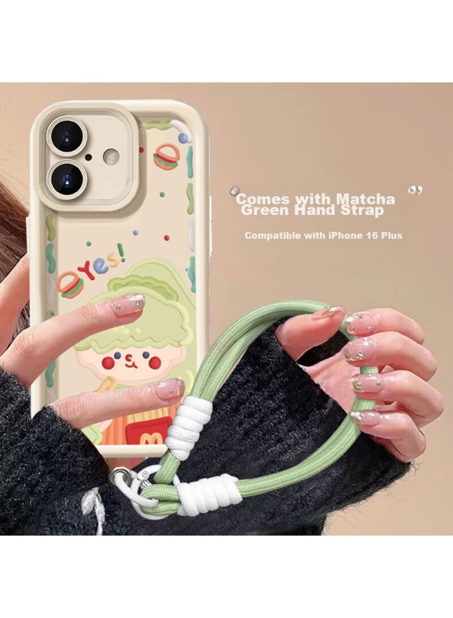 Sehan Shihan Compatible With Apple 16 Plus Phone Case, Iphone 16 Plus Protective Cover With Lanyard, Full Protection Shockproof Skin-friendly Soft Case, Creative Cartoon Cute Women's Style, Full Lens Protection Case - Image 1