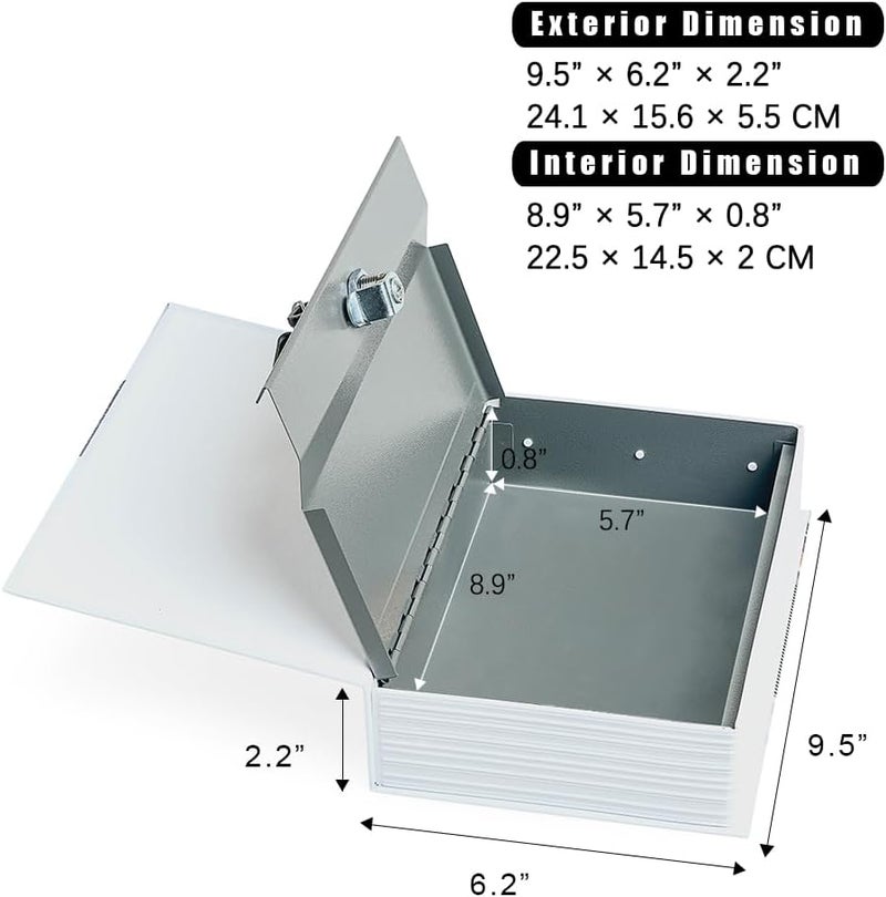 PACOLO Diversion Book Safe Storage Box (Size 9.5"×6.2"×2.2") With Security Key Lock, Dictionary Secret Hidden Safe (ITALY - Key Lock) - Image 2