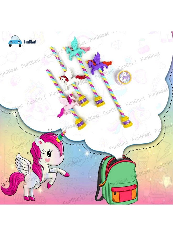 FunBlast Unicorn Stationary Kit - Pencil Eraser And Sharpener - Stationary Kit Set For Girls/Birthday Gift/Return Gift (Multicolor), Adults - Image 2