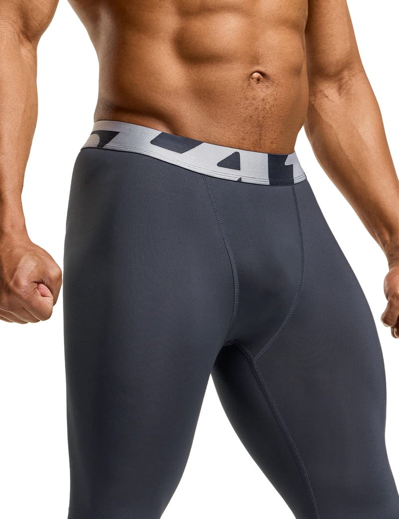 TSLA Men's Compression Pants - Cool Dry Athletic Sports Workout Running Tights Leggings Baselayer, 3pack Cool Dry Black/Charcoal/White, X-Large - Image 3