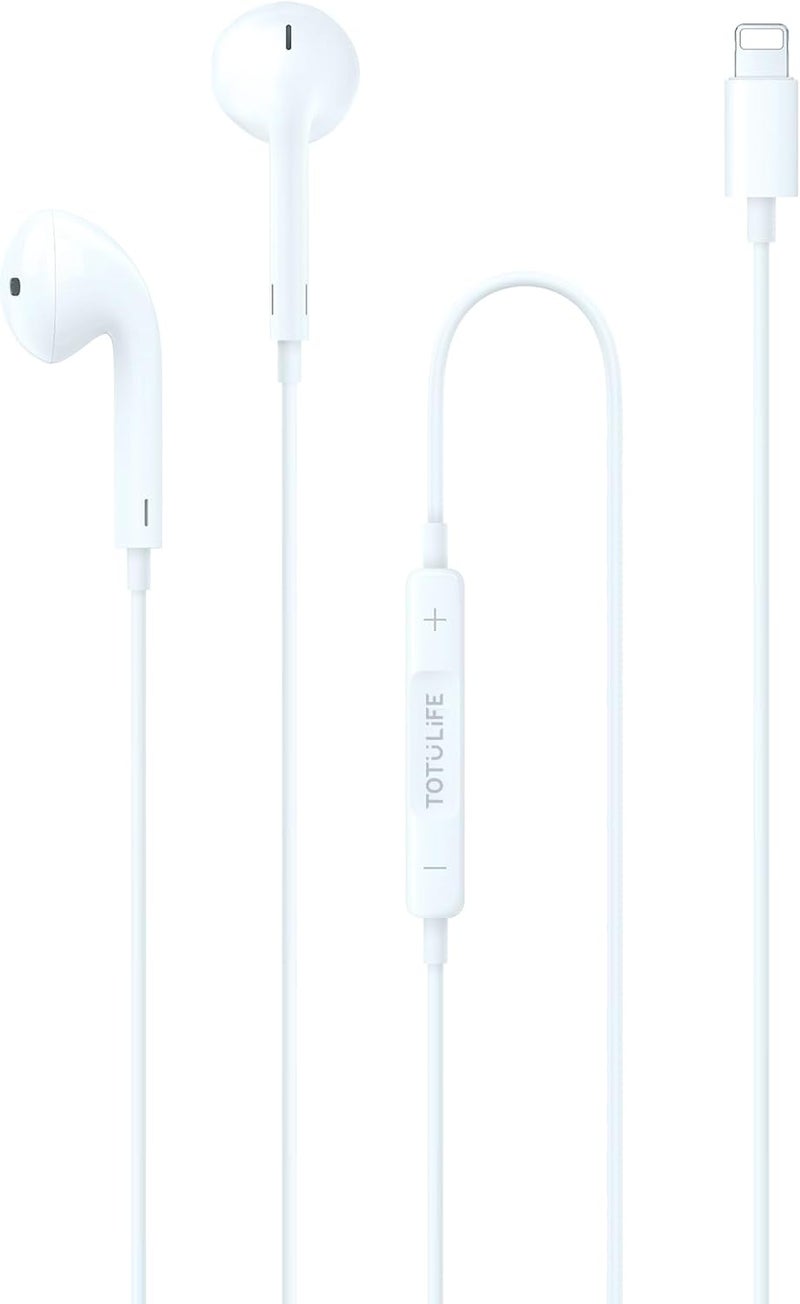 TOTULIFE PURE Series Lightning Stereo Earphone - White - Image 2