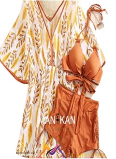 MANIKAN MANIKAN women's three pieces bikini set with floral cover 