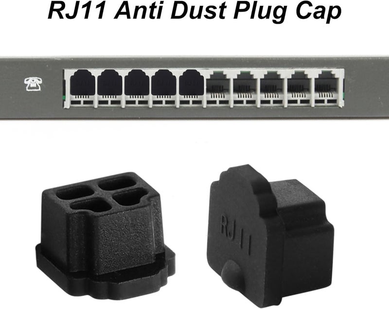 Piplus Pi+® (PiPlus®) RJ11 Anti Dust Plug Port Dust Silicone Covers Caps Stoppers, [for Phone, Modem] -10 Units - Image 2