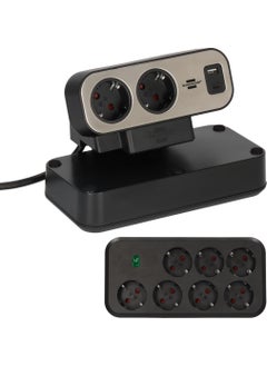 Brennenstuhl Brennensthul Estilo Duplex Series 9 Socket Typ-C and USB 19.500 Ampere Current Protected Tabletop Socket with 2 Meter Cable  - Image 1