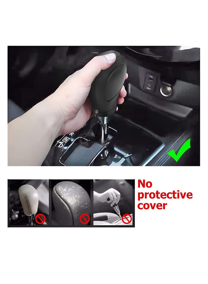 KASTWAVE Car Gear Shift Knob Cover, 4 Pack Anti-Slip Auto Knob Gear Stick Protector, Comfortable Silicone Handbrake Shifter Cover for Men Women, Universal Vehicle Interior Accessories, Black - Image 4
