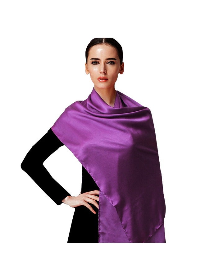 وشاح شعر من الساتان، وشاح رأس، منديل، 27.5 بوصة من الحرير، وشاح للرقبة لف الشعر الحريري للنساء والفتيات، إكسسوارات شعر الفتيات (أرجواني) - Image 4